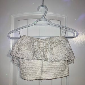Bright white Hollister tube top laced. Brighter white in person not on camera.